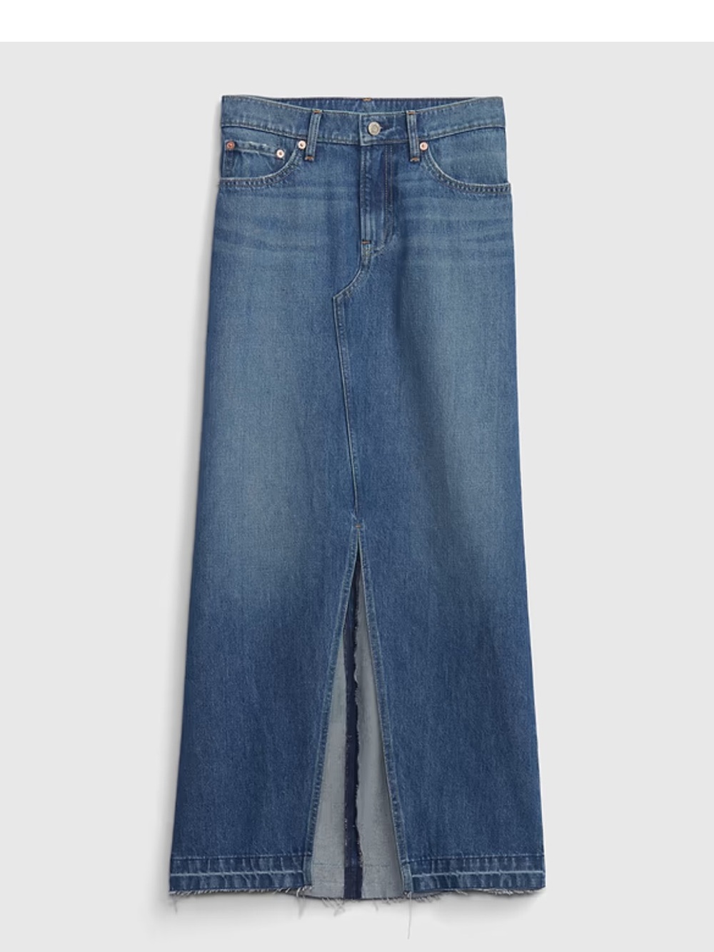 GAP Denim Maxi Skirt in Blue
